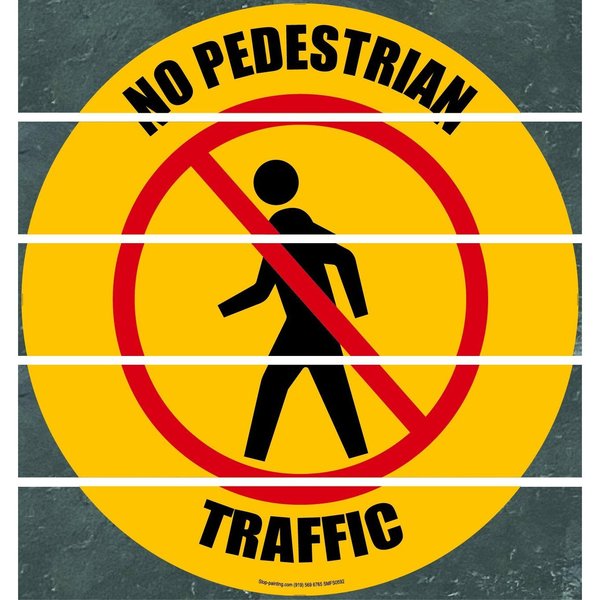 Superior Mark Floor Sign, Superior Mark, No Pedestrian Traffic, 17.5in SMFS00592